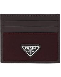 Prada - Accessoires ,Bruin ,Leer Portacarte Kaarthouder - Lyst
