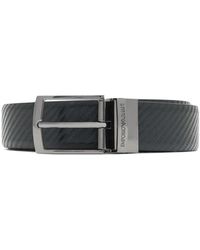 Armani - Accessoires ,Zwart ,Leer Reversible Riem - Lyst