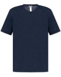 Hanro - Tops ,Blauw ,Katoen Klassiek T-Shirt Met Korte Mouwen - Lyst