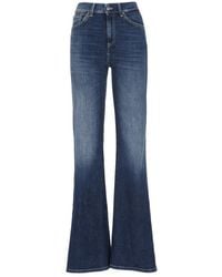 Dondup - Blauwe Palazzo Jeans Met Riemlussen - Lyst