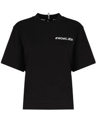 Moncler - Schwarze baumwoll-t-shirts und polos - Lyst