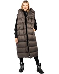 LA HAINE INSIDE US - Jassen ,Grijs ,Polyester Hooded Vest Met Ritszakken - Lyst