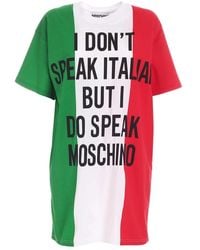 Moschino - Kleedjes ,Veelkleurig ,Katoen Korte Jurk, Italia Tdress - Lyst
