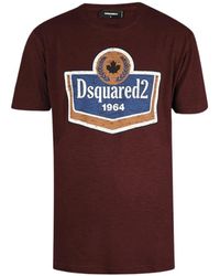 DSquared² - Bordeaux logo t-shirt mit rundhalsausschnitt dsqua2 - Lyst