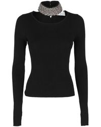 GIUSEPPE DI MORABITO - Crystal Embellished Knit Top - Lyst