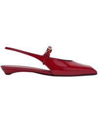 Prada - Rote Flache Slingback Schuhe - Lyst