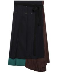 Prada - Rokken ,Veelkleurig ,Wol Patchwork Midi Rok - Lyst