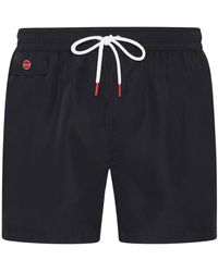Kiton - Blaue polyester swim boxer shorts,marineblaue badehose mit logo appliqué - Lyst