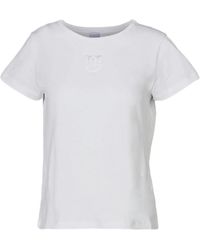 Pinko - Camiseta de jersey con logo bordado - Lyst