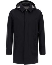 Herno - Jassen ,Zwart ,Polyester Zwarte Waterdichte Gore-Tex Jas - Lyst