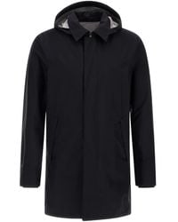 Herno - Jassen ,Zwart ,Polyester Zwarte Waterdichte Gore-Tex Jas - Lyst