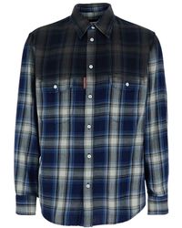 DSquared² - Overhemden ,Veelkleurig ,Katoen Faded Effect Shirt - Lyst