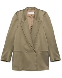 Dries Van Noten - Jassen ,Groen ,Oversized Double-Breasted Jas - Lyst