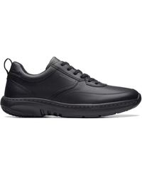 Clarks - Pro Veters Zwarte Leren Sneakers - Lyst