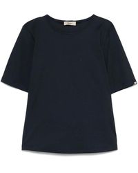Herno - Tops ,Zwart ,Katoen Katoenen T-Shirt Met Zijsplitten - Lyst