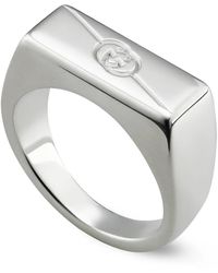 Gucci - Ring aus sterlingsilber mit interlocking g-logo - Lyst