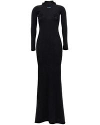 Off-White c/o Virgil Abloh - Long Hooded Dress With Floral Appliqués - Lyst