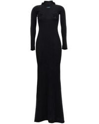 Off-White c/o Virgil Abloh - Long Hooded Dress With Floral Appliqués - Lyst