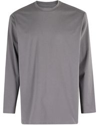 Y-3 - Lange Mouw Grafisch T-Shirt Grijs - Lyst