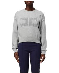 Elisabetta Franchi - Besticktes Logo Cropped Sweatshirt - Lyst