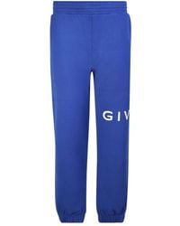 Givenchy - Blauwe Broek Met Middelhoge Taille Elastische Manchetten - Lyst