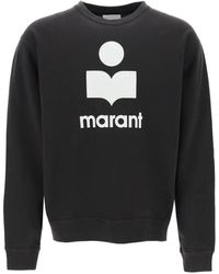Isabel Marant - Flocked logo crew-neck sweatshirt,flocked logo sweatshirt - Lyst