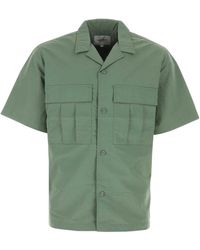 Carhartt - Camicia in nylon verde militare a maniche corte - Lyst