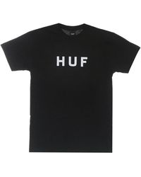 Huf - Zwart Logo Tee Korte Mouw T-Shirt - Lyst