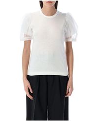 Comme des Garçons - Weiße Puffärmel T-Shirt - Lyst