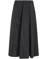 Aspesi - Rokken ,Zwart ,Polyester Midi Rok Mia - Lyst