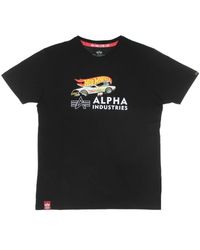 Alpha Industries - Tops ,Zwart ,Katoen Hot Wheels Zwarte Tee T-Shirt - Lyst