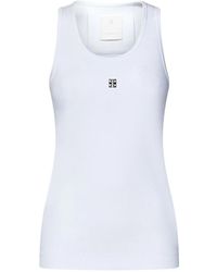 Givenchy - Weiße slim fit top mit metallic logo - Lyst