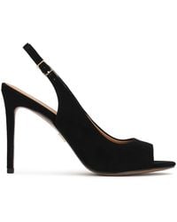 Kazar - Schoenen ,Zwart ,Leer Zwarte Pumps Met Open Hiel En Peep Toe Neus - Lyst