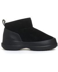 Moon Boot - Schwarze leder-stiefeletten - Lyst