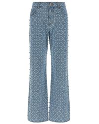 Pinko - Jeans ,Blauw ,Katoen Wanda Wide Leg Jeans - Lyst