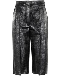 Elisabetta Franchi - Schwarze Kunstleder Python Effekt Hose - Lyst