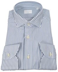 Xacus - Camicia a righe blu e bianco tailor fit active - Lyst