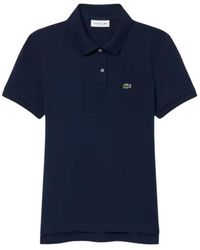 Lacoste - Tops ,Blauw ,Katoen T-Shirts En Polo's Blu - Lyst
