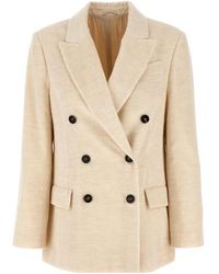Brunello Cucinelli - Corduroy Double-Breasted Blazer - Lyst
