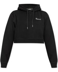 DSquared² - Hoodies & Sweatvesten ,Zwart ,Katoen Hoodie Met Logo - Lyst