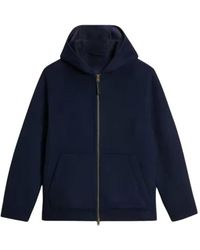 Woolrich - Hoodies & Sweatvesten ,Blauw ,Wol Double Wool Hooded Jacket - Lyst