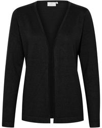 Kaffe - Truien & Vesten ,Zwart ,Nylon Eenvoudige Zwarte Cardigan Astrid Stijl - Lyst