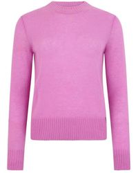 Herno - Truien & Vesten ,Roze ,Kasjmier Trui Met Ronde Hals - Lyst