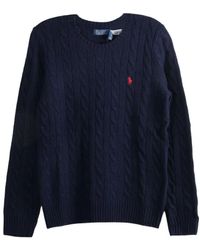 Polo Ralph Lauren - Blaues Woll-Kaschmir Sweatshirt Aw25 - Lyst