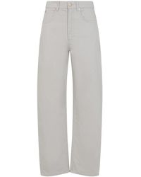 Max Mara - Broeken ,Grijs ,Katoen Wijde Broek - Lyst