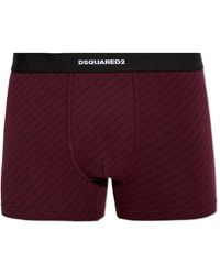 DSquared² - Ondergoed ,Rood ,Katoen Katoenen Boxer Briefs Met Monogram - Lyst