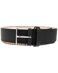 Paul Smith - Accessoires ,Zwart ,Leer Signature Stripe Leather Belt - Lyst