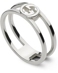 Gucci - Accessoires ,Grijs ,Interlocking Interlocking G Ring - Lyst