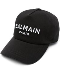 Balmain - Cappello in cotone nero/bianco con pannelli - Lyst