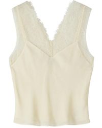 Patrizia Pepe - Top Met V-Hals En Kanten Details - Lyst